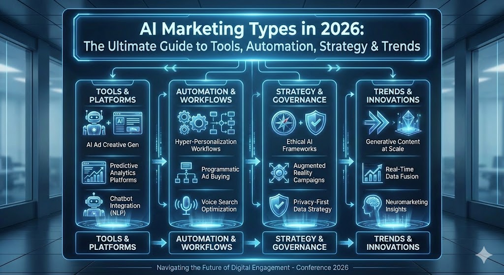 AI Marketing Types in 2026: The Ultimate Guide to Tools, Automation, Strategy & Trends